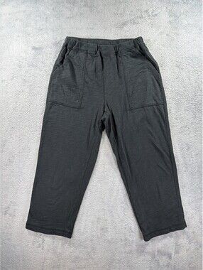 Habitat Clothes To Live In Womens Black Pull On Wide Leg Cropped Pants